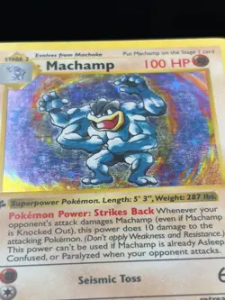 MACHAMP Pokemon Card 1st Edition Shadowless Holo 8/102 - Image 2