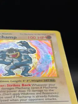MACHAMP Pokemon Card 1st Edition Shadowless Holo 8/102 - Image 3