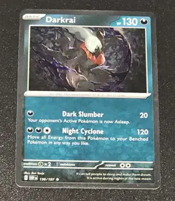 Darkrai 136/197 * Obsidian Flames * Rare COSMOS HOLO POKEMON CARD TCG - Image 1