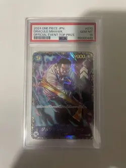 Mihawk PSA10 Flagship Winner Promo OP01 070 SR Parallel One Piece Card - Image 1