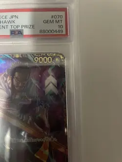 Mihawk PSA10 Flagship Winner Promo OP01 070 SR Parallel One Piece Card - Image 3