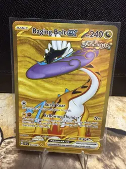 Raging Bolt EX 222/187 Temporal Forces Pokemon Card Gold Secret Rare NM - Image 1