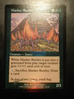 mtg magic marker beetles urza's destiny FOIL ENGLISH scarabees balises destinee - Image 1