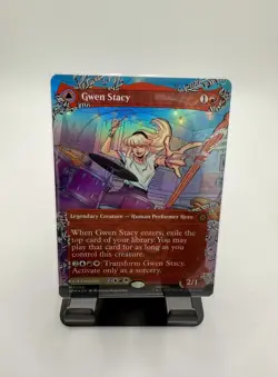 Gwen Stacy 0209 Borderless FOIL MTG Marvel's Spider-Man Ghost-Spider FRESH PULL - Image 1