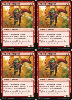 4x MTG 2018 FRILLED DEATHSPITTER - DINOSAUR CREATURE - MAGIC CARD x4 copies - Image 1