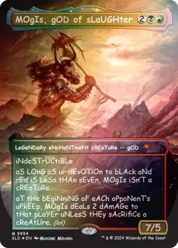 MOgIs, gOD of sLaUGHter (9994) (Rainbow Foil) -Foil Near Mint MTG Secret Lair - Image 1