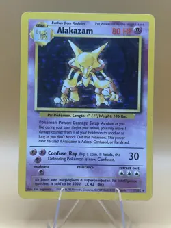 Pokemon Alakazam Base Set Holo Rare Card 1/102 Near Mint - Image 1