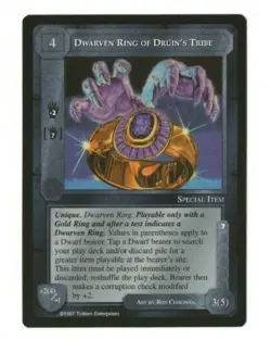Middle-Earth CCG MECCG Dwarven Ring of Druin's Tribe The Lidless Eye Rare Card - Image 1