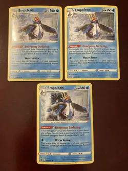 3x Empoleon 037/172 Brilliant Stars Holo Rare Pokemon TCG Card - Image 1