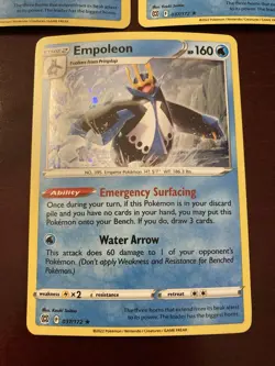 3x Empoleon 037/172 Brilliant Stars Holo Rare Pokemon TCG Card - Image 3
