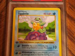 Pokemon 1999 1st Edition Shadowless Base Squirtle common card, PSA 8 - Image 2
