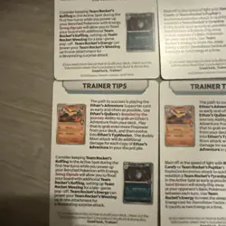 Destined Rivals Build Battle all 4 Trainer Tip Cards includes team rocket grunt. - Image 5