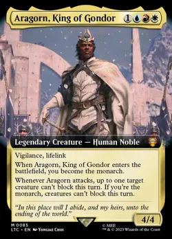 1 x Aragorn, King of Gondor - Foil - Extended Art - Commander: The Lord of the R - Image 1