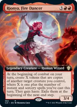 1 x Rionya, Fire Dancer - Extended Art - Commander 2021 - NM-Mint - MTG - Image 1