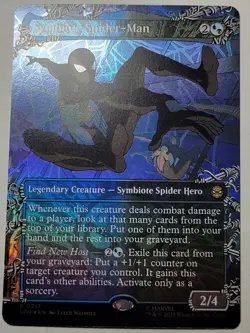 Symbiote Spider-Man -Borderless Foil- Spider-Man Rare Marvel SPM 217 mtg NM/M - Image 1