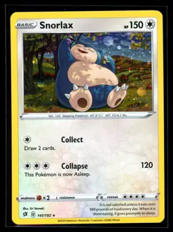 2020 Sword & Shield - Rebel Clash Snorlax #141 Holo Rare Pokemon Card - Image 1