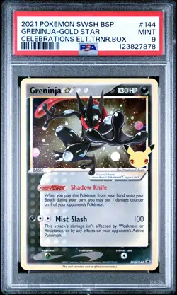 2021 POKEMON SWSH BLACK STAR PROMO #144 GRENINJA-GOLD STAR PSA 9 - Image 1