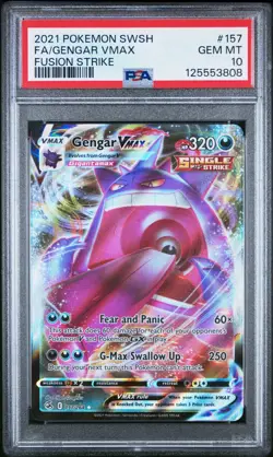 Pokemon Fusion Strike Gengar VMAX 157/264 PSA 10 GEM MT - Image 1