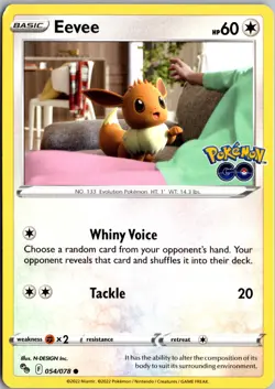 Eevee Normal Common Pokemon GO 054/078 NM - Image 1