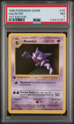 1999 Pokemon Game #29 Haunter PSA 7 1st Edition - Image 1