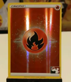 Fire Energy (Prize Pack Series 1) Pokemon Play! Holo Mint Condition - Image 1