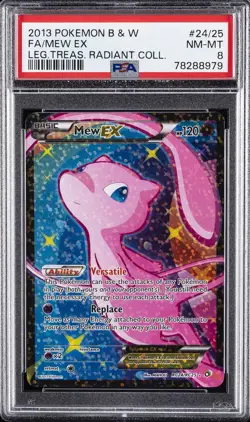 2013 POKEMON B&W LEGEND TREASURES RADIANT COLL #RC24 FULL ART/MEW EX PSA 8 - Image 1