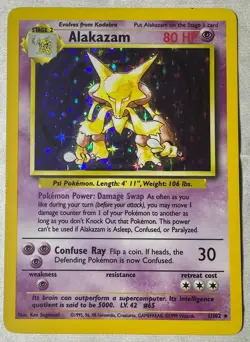 Alakazam 1/102 Holo Rare Pokemon Base Set - Image 1
