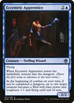 Eccentric Apprentice 57 AFR MTG Foil Blue Dungeon Bird Uncommon Wizard Tiefling - Image 1