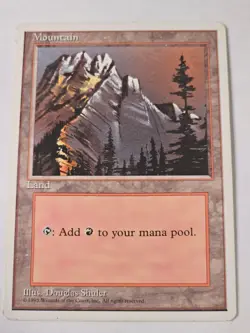 MTG - Mountain (A) NM/LP/MP - 4th Edition 1995 - Image 1
