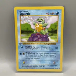 Squirtle 1st Edition Base Set Shadowless 63/102 1999 Pokemon - Image 1