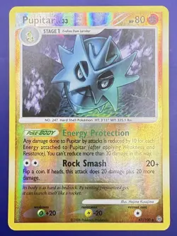 ⚡Pupitar 47/100 Uncommon Reverse Holo Pokemon Stormfront MP 2008 - Image 1