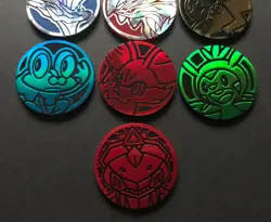 10 X Pokemon Coins Coin Tokens Shiny Xerneas Yveltal Pikachu Genesect Froakie - Image 2