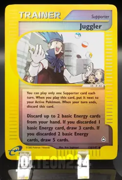 Pokemon TCG Card Juggler 126/147 Aquapolis Reverse Holo Uncommon Vintage EReader - Image 1