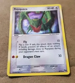 Rayquaza 3/17 POP Series 1 Pokemon Organized Play Holo SWIRL Rare Promo Card - Image 1