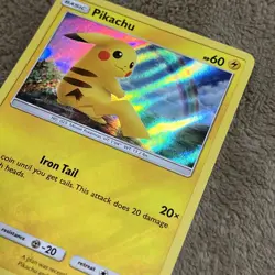 Pikachu 28/73 NM Holo Cool Foil Bleed Shining Legends Rainbow Art Pokemon Card! - Image 2