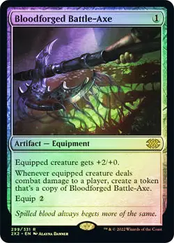 MTG FOIL Bloodforged Battle-Axe - Double Masters 2022 #299 - Image 1