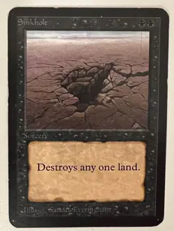 Magic the Gathering MTG Alpha Sinkhole LP- (Beta Bob) - Image 1