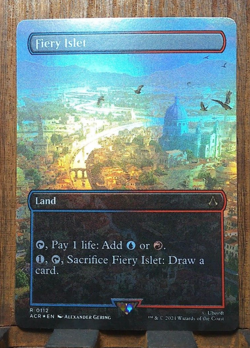 MTG Fiery Islet (Borderless FOIL) Assassin's Creed PACK FRESH Near Mint! - Image 1