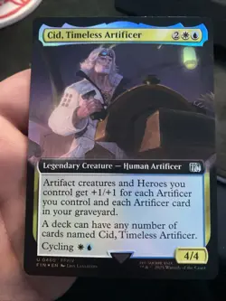 MTG FIN Final Fantasy Cid, Timeless Artificer Extended Art Foil 0480 Pack Fresh - Image 2