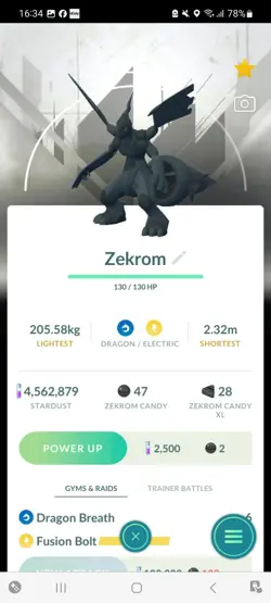 Pokemon Go Legendary Zekrom ( Normal ) ( Background) - Image 1