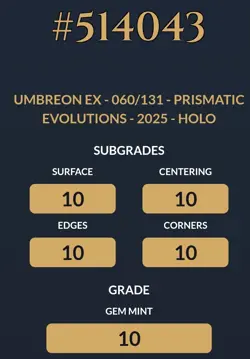 Umbreon Ex - 060/131 - Pokemon Prize Pack Series 7 🔥ACE10 Perfect Subs🔥 - Image 5