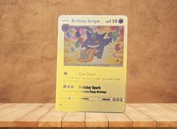Birthday Gengar | Custom | Gift | DIY | Gold Metal Promo | Collectors | Pokemon - Image 1