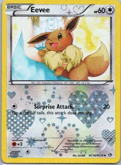 Pokemon TCG Eevee RC14/113 Legendary Treasures Holo LP - Image 1