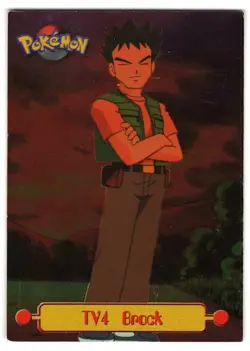 1998 TOPPS POKEMON - FOIL TV4 BROCK - HOLOFOIL - BLUE LOGO - TV ANIMATION LOOK! - Image 1