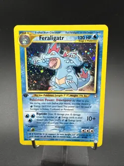 Pokemon Feraligatr 5/111 Neo Genesis Unlimited Holo LP with Holo Swirl - Image 1