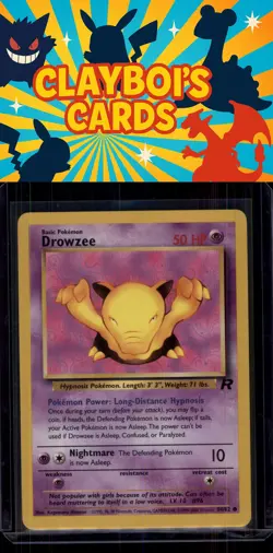 Drowzee Team Rocket Pokemon 54/82 Common Near Mint or Better - Image 1