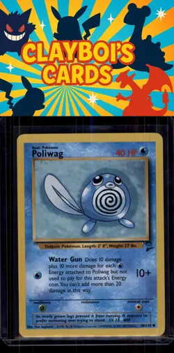 Poliwag Base Set 2 Pokemon 088/130 Common Lightly played - Image 1