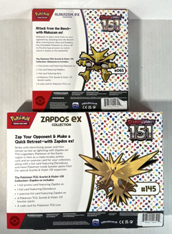 Pokemon TCG: 151 Zapdos EX & Alakazam EX Collection Box LOT - 8 Booster Packs - Image 5