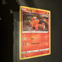 Tepig SWSH172 | Black Star Promo Pokemon Card | Holo Galaxy HD SWIRL Foot Swirl - Image 2