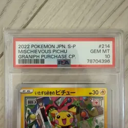 PSA 10 Mischievous Pichu 214/S-P 2022 Promo Pokemon Card Japanese #214 GEM MT - Image 2